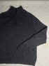 Vintage Nautica Striped Collar Quarter Zip Sweater - Black (Size L)