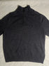 Vintage Nautica Striped Collar Quarter Zip Sweater - Black (Size L)