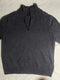 Vintage Nautica Striped Collar Quarter Zip Sweater - Black (Size L)