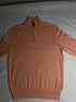 Vintage Nautica Quarter-Zip Cotton Jumper - Peach / Coral Pink (Size S)