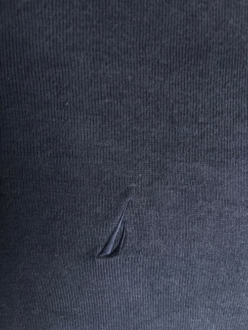 Vintage Nautica Navy Blue Cotton-Modal Crewneck Jumper (Size L)