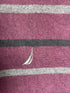 Vintage Nautica Striped Crewneck Jumper - Burgundy & Grey (Size S)