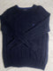 Vintage Nautica Cable Knit Cotton Jumper - Navy Blue (Size L)
