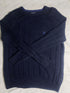 Vintage Nautica Cable Knit Cotton Jumper - Navy Blue (Size L)