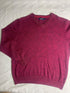 Vintage Nautica V-Neck Cotton Jumper - Burgundy (Size M)