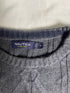 Vintage Nautica Cable Knit Cotton Jumper - Charcoal Grey (Size M)