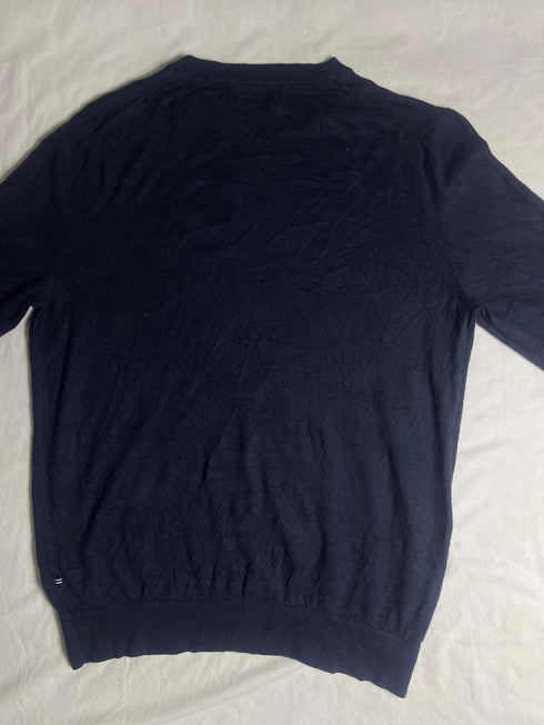 Vintage Nautica Fine Knit Crewneck Jumper - Navy Blue (Size S)