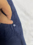 Vintage Nautica Striped Collar Quarter Zip Sweater - Black (Size L)