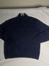 Vintage Nautica Striped Collar Quarter Zip Sweater - Black (Size L)