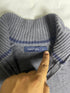 Vintage Nautica Striped Collar Quarter Zip Sweater - Black (Size L)