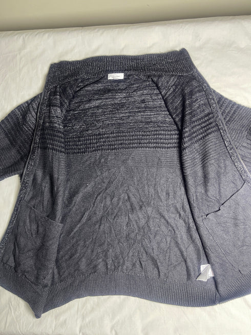 Vintage Calvin Klein Full Zip Knit Cardigan Sweater - Black (Size L)