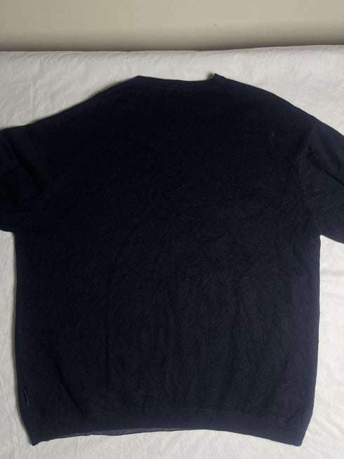 Vintage Calvin Klein Jeans V-Neck Cotton Knit Sweater - Black (Size L)