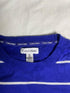 Vintage Calvin Klein Striped Crewneck Knit Sweater - Royal Blue & White (Size M)