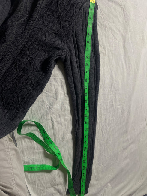 Vintage Nautica Cable Knit Cotton Jumper - Charcoal Grey (Size M)