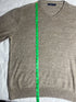 Vintage Nautica V-Neck Knit Jumper - Oatmeal Beige (Size XL)