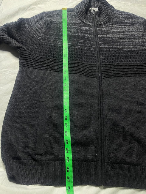 Vintage Calvin Klein Full Zip Knit Cardigan Sweater - Black (Size L)