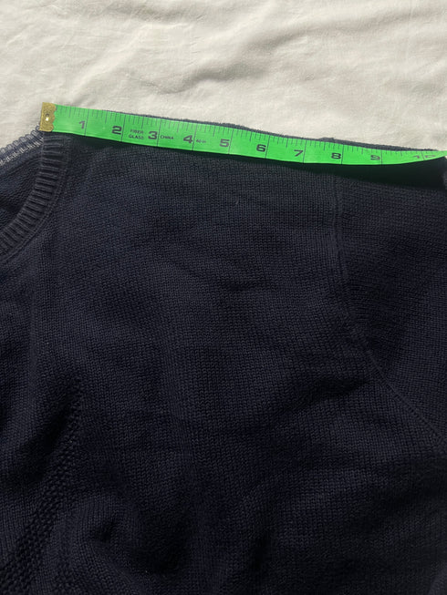 Vintage Nautica Crewneck Cotton Knit Sweater - Black (Size XXL)