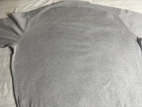 Authentic Polo by Ralph Lauren Ribbed Crewneck Sweater – Heather Grey with Navy Pony (Size Large) - Vint Drop