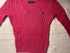 Authentic Polo Ralph Lauren Cable-Knit Cotton V-Neck Sweater – Vibrant Hot Pink (Size XS) - Vint Drop
