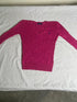Authentic Polo Ralph Lauren Cable-Knit Cotton V-Neck Sweater – Vibrant Hot Pink (Size XS) - Vint Drop
