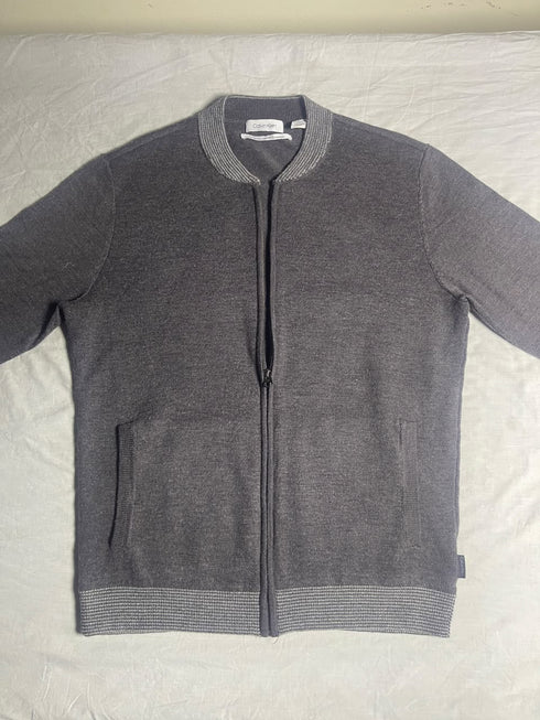 Calvin Klein Vintage Grey Zip Knit Jacket – Unisex - Vint Drop