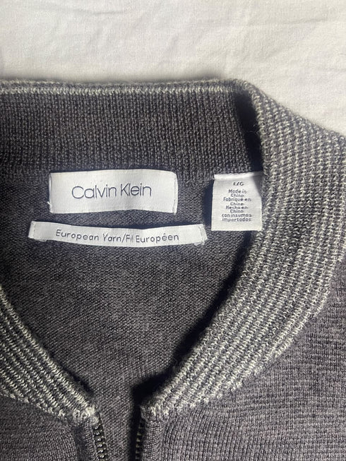 Calvin Klein Vintage Grey Zip Knit Jacket – Unisex - Vint Drop