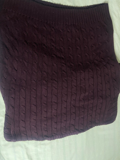 Men’s Premium Cable-Knit Crewneck Jumper – Burgundy / Maroon - Vint Drop