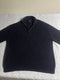 Vintage Calvin Klein Black Ribbed Quarter-Zip Sweater - Size XXL - Vint Drop
