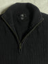 Vintage Calvin Klein Black Ribbed Quarter-Zip Sweater - Size XXL - Vint Drop