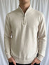Vintage Calvin Klein Jeans Quarter-Zip Knit Sweater - Cream / Off-White (Size L) - Vint Drop