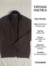 Vintage Nautica Full-Zip Knit Cardigan Sweater - Dark Brown (Size M) - Vint Drop