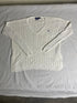Vintage Polo Ralph Lauren Cable-Knit V-Neck Sweater - White Pima Cotton (XS) - Vint Drop
