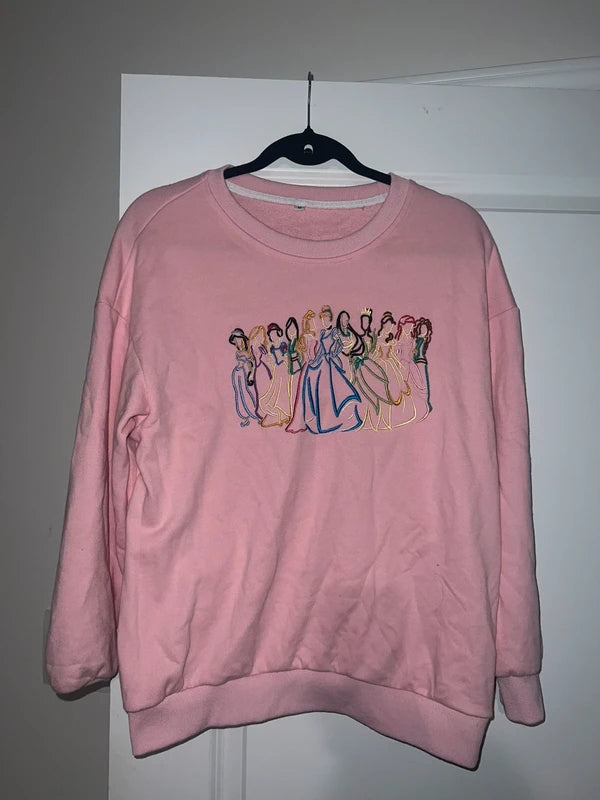 Pink Embroidered Princess Crewneck Sweatshirt (Copy)