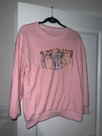 Pink Embroidered Princess Crewneck Sweatshirt