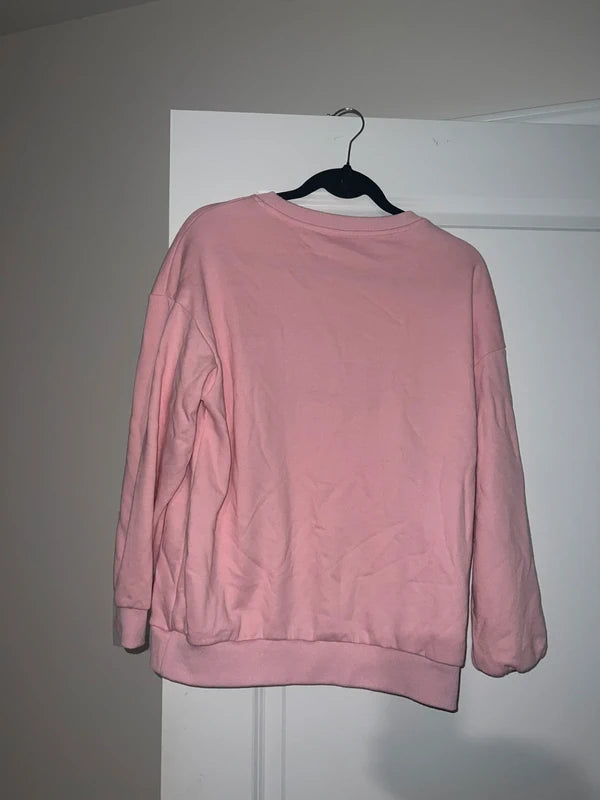 Pink Embroidered Princess Crewneck Sweatshirt