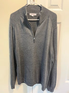 100% Authentic Calvin Klein Men's Quarter-Zip Mock Neck Sweater – Gray (Size Large) - NWOT