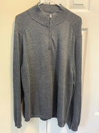 100% Authentic Calvin Klein Men's Quarter-Zip Mock Neck Sweater – Gray (Size Large) - NWOT