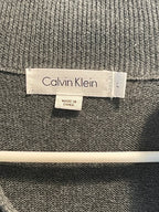 100% Authentic Calvin Klein Men's Quarter-Zip Mock Neck Sweater – Gray (Size Large) - NWOT