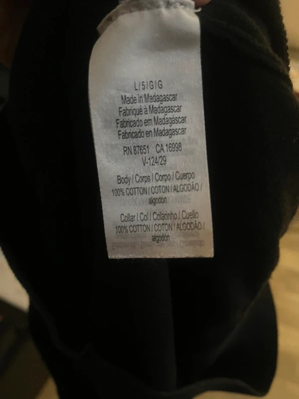100% Authentic Lacoste Men's V-Neck Cotton Sweater – Classic Black (Size Large)
