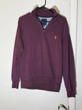 U.S. Polo Assn. Men's Quarter-Zip Sweater – Rich Burgundy (Size Medium)