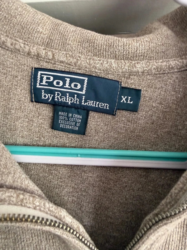 Polo Ralph Lauren Vintage Brown Quarter-Zip Pullover - XL