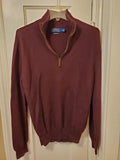 Polo Ralph Lauren Men’s Pima Cotton Quarter-Zip Pullover - Burgundy (Size M)
