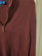 Polo Ralph Lauren Men’s Pima Cotton Quarter-Zip Pullover - Burgundy (Size M)