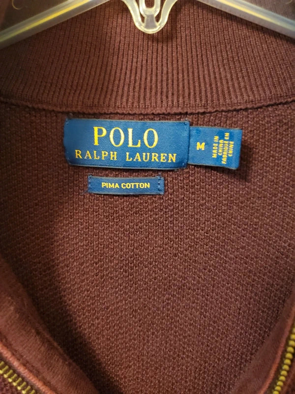 Polo Ralph Lauren Men’s Pima Cotton Quarter-Zip Pullover - Burgundy (Size M)