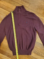 Polo Ralph Lauren Men’s Pima Cotton Quarter-Zip Pullover - Burgundy (Size M)