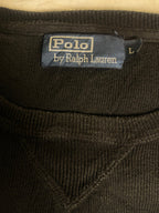 Authentic Polo by Ralph Lauren Ribbed Crewneck Sweater – Black with Purple Pony (Size Large) - Vint Drop