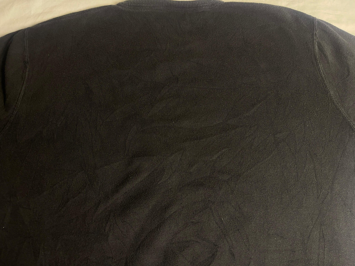 Authentic Polo by Ralph Lauren Ribbed Crewneck Sweater – Black with Purple Pony (Size Large) - Vint Drop