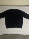 Authentic Polo by Ralph Lauren Ribbed Crewneck Sweater – Black with Purple Pony (Size Large) - Vint Drop