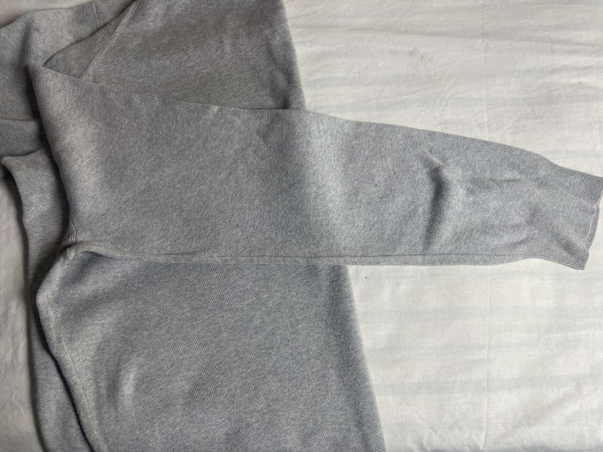 Authentic Polo by Ralph Lauren Ribbed Crewneck Sweater – Heather Grey with Navy Pony (Size Large) - Vint Drop