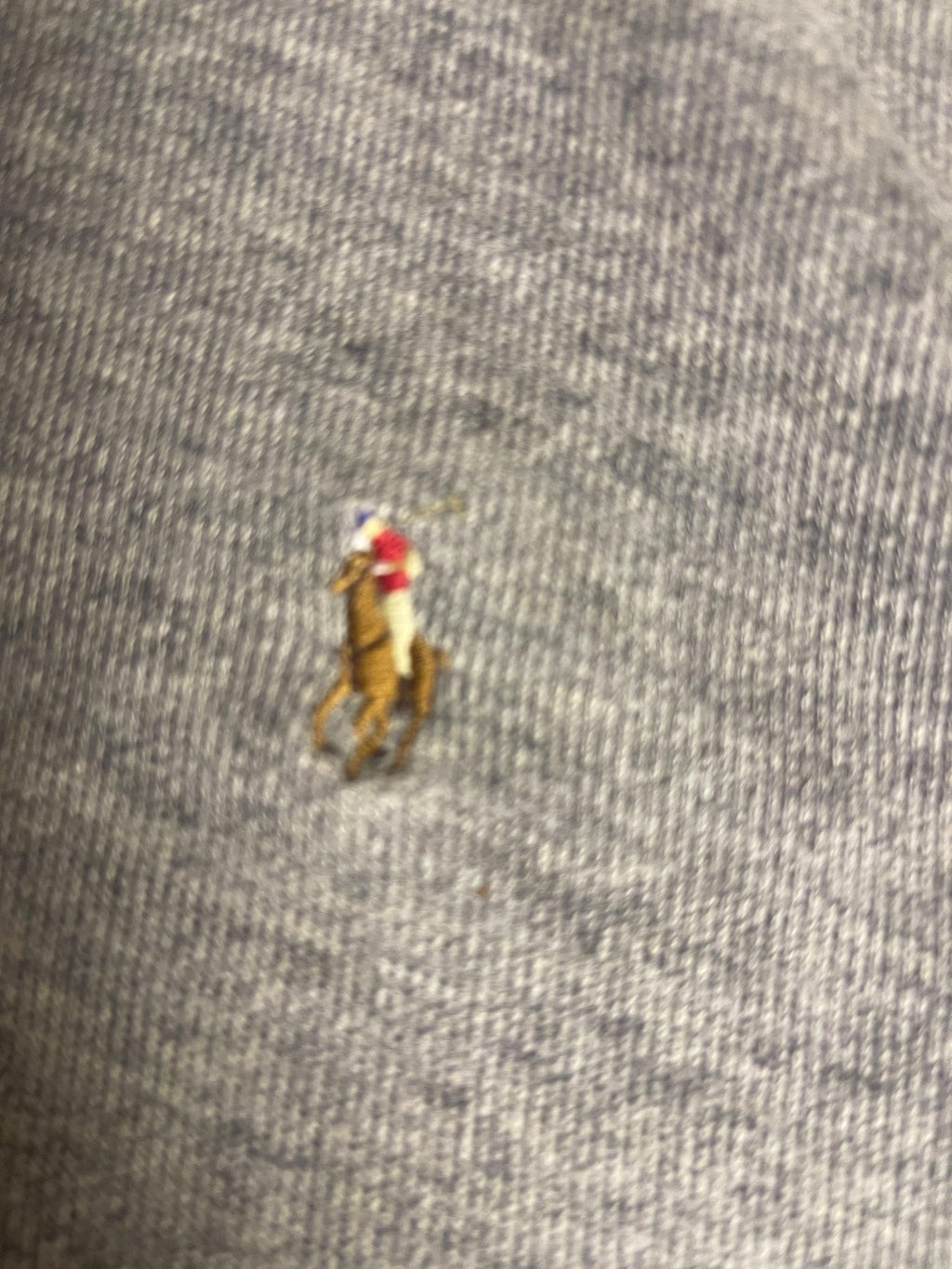 Authentic Polo Ralph Lauren Estate Rib Quarter-Zip Sweater – Heather Grey (Size Large) - Vint Drop